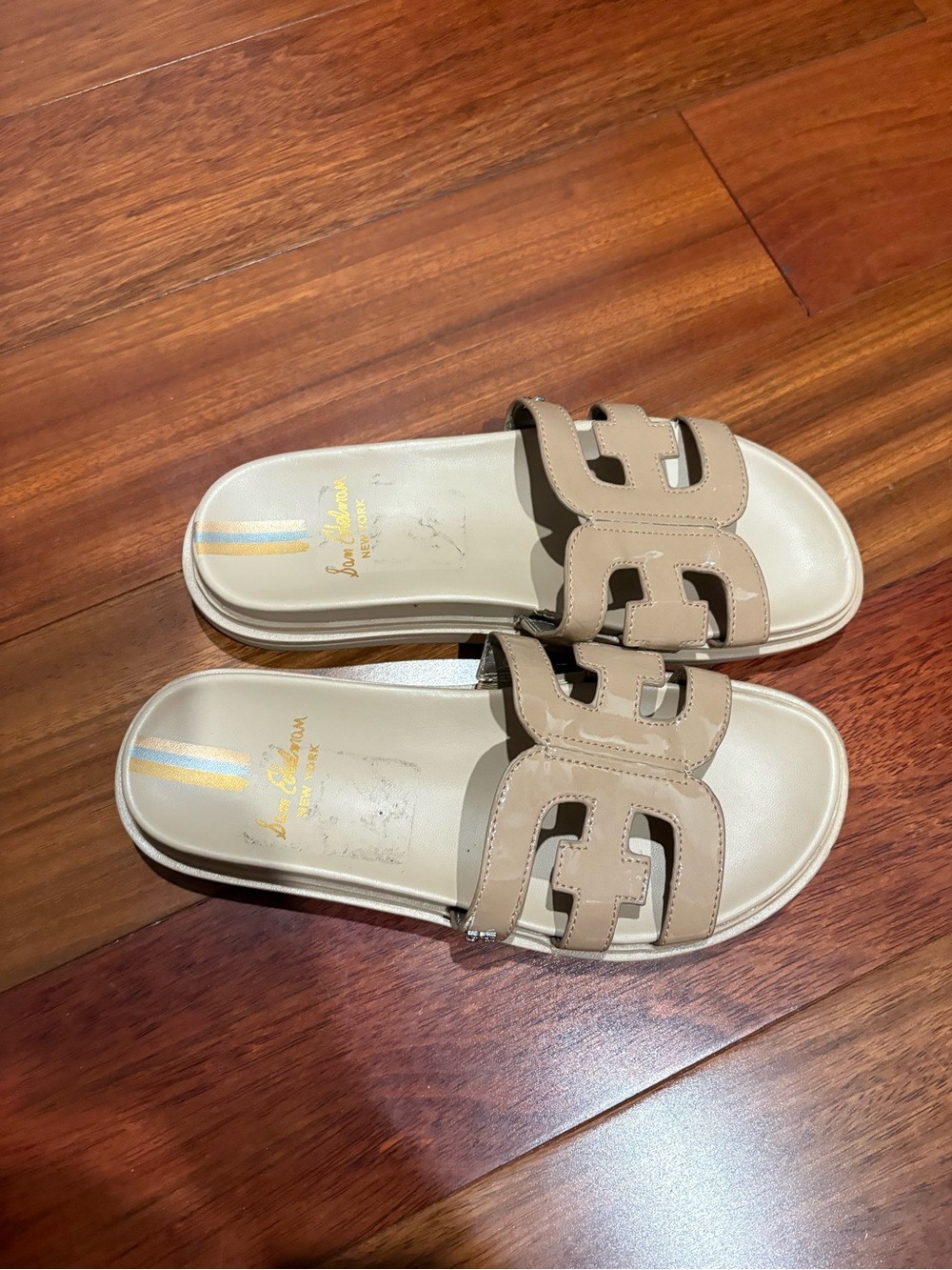 Sam Edelman Valeri platform Beige Slide Sandals